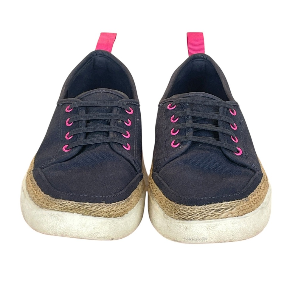 Vionic Jovie Canvas Espadrille Slip On Sneakers Women 6 Navy Blue Comfort Preppy